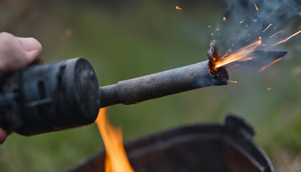how to use a fire starter rod
