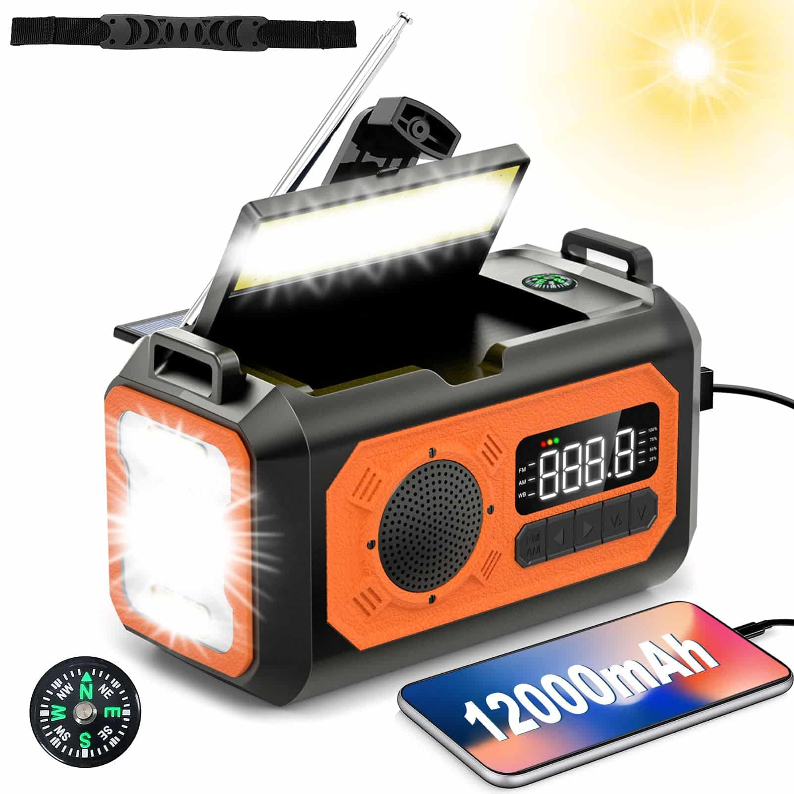 NEPIVEL 12000mAh Emergency Radio